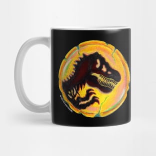 Jurassic World Tyrannosaurus Rex Skull Charcoal Pastel Drawing Mug